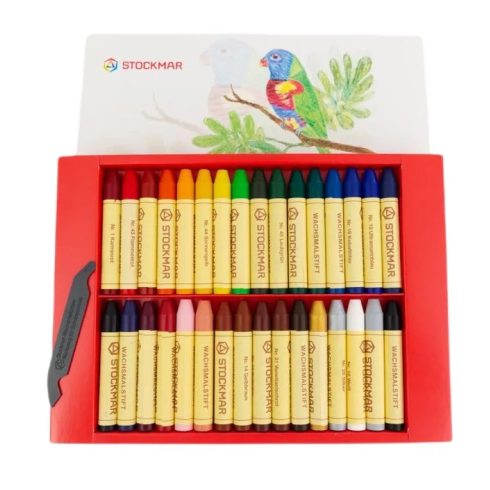 Stockmar méhviaszkréta (rúd/ceruza) - 32 színű készlet papír dobozban